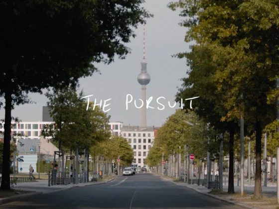Titular still frame from episode 1 of 'The Pursuit' for SCIEX. Backdrop of Berlin, Germany.