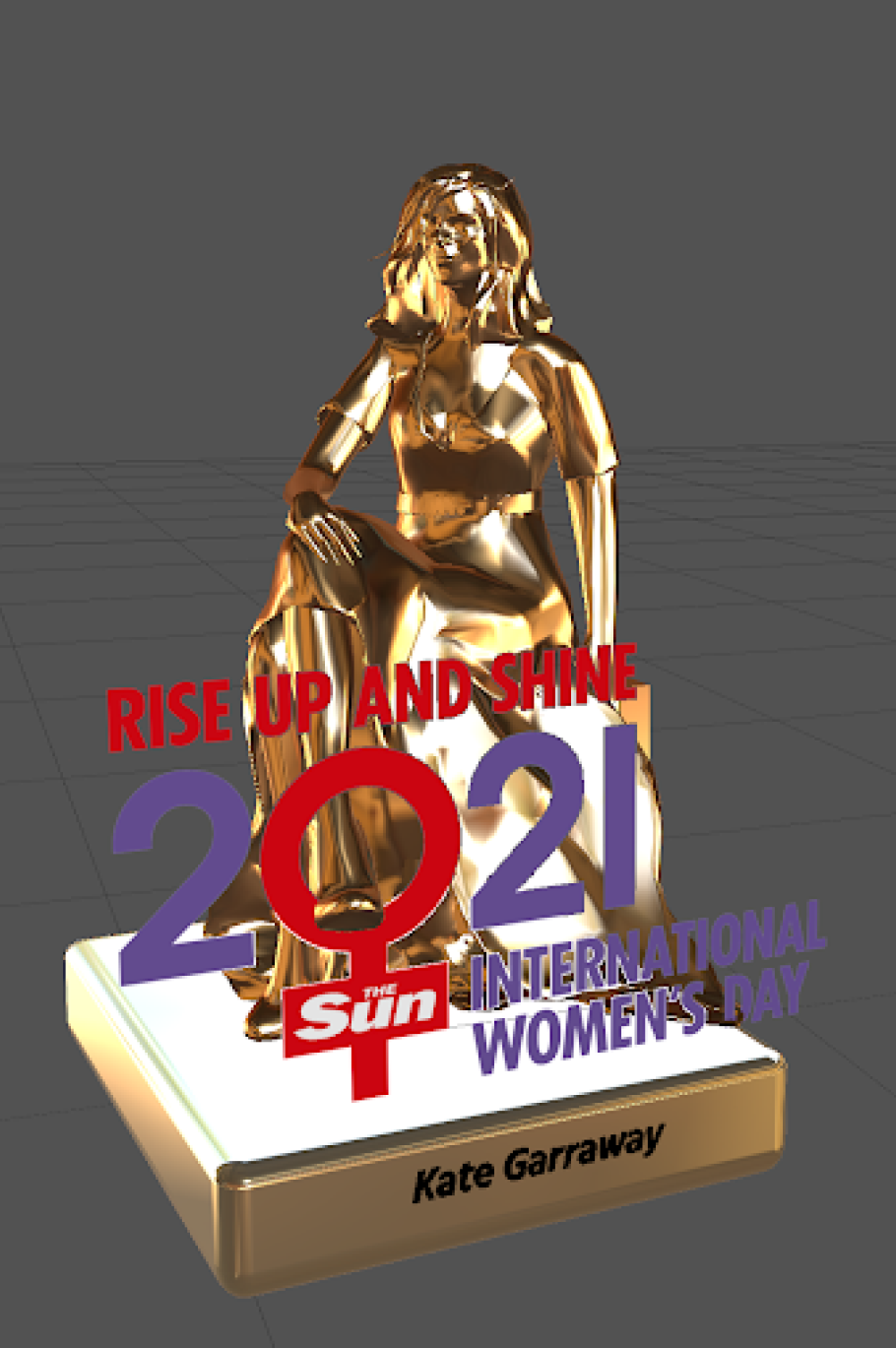 Our AR award statue we made for International Women' Day 2021 for The Sun