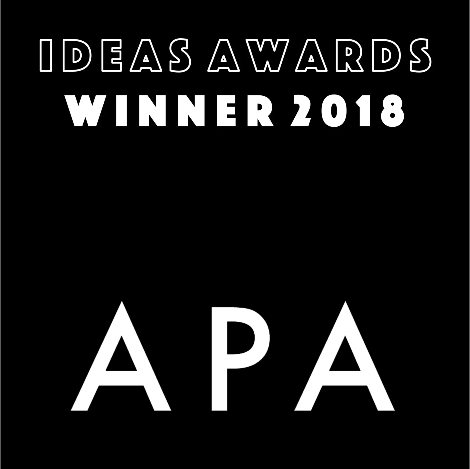 APA Ideas Awards Winner 2018.
